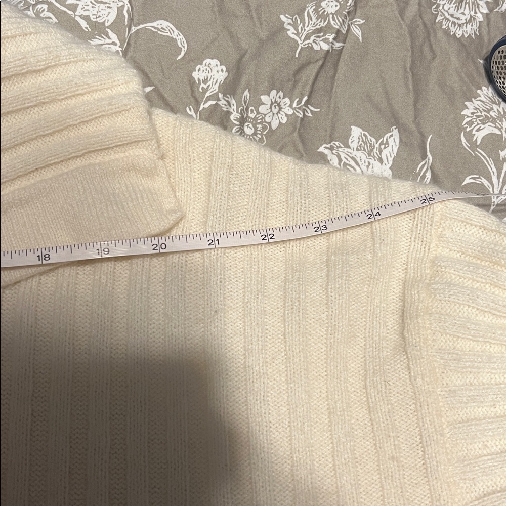 Madewell cream ribbed cardigan with fold over collar. Sz. XL good cond. - Picture 9 of 10